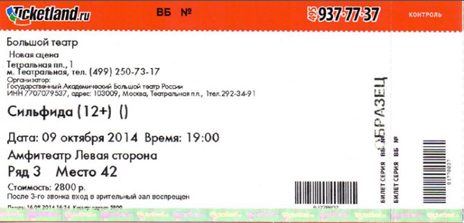 Electronic ticket ticketland.ru
