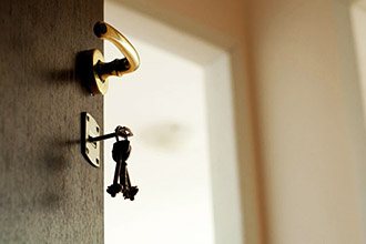 Key in apartment keyhole
