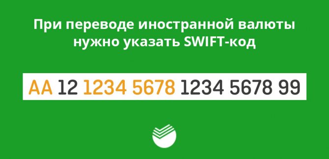 При переводе иностранной валюты нужно обязательно указать SWIFT-код